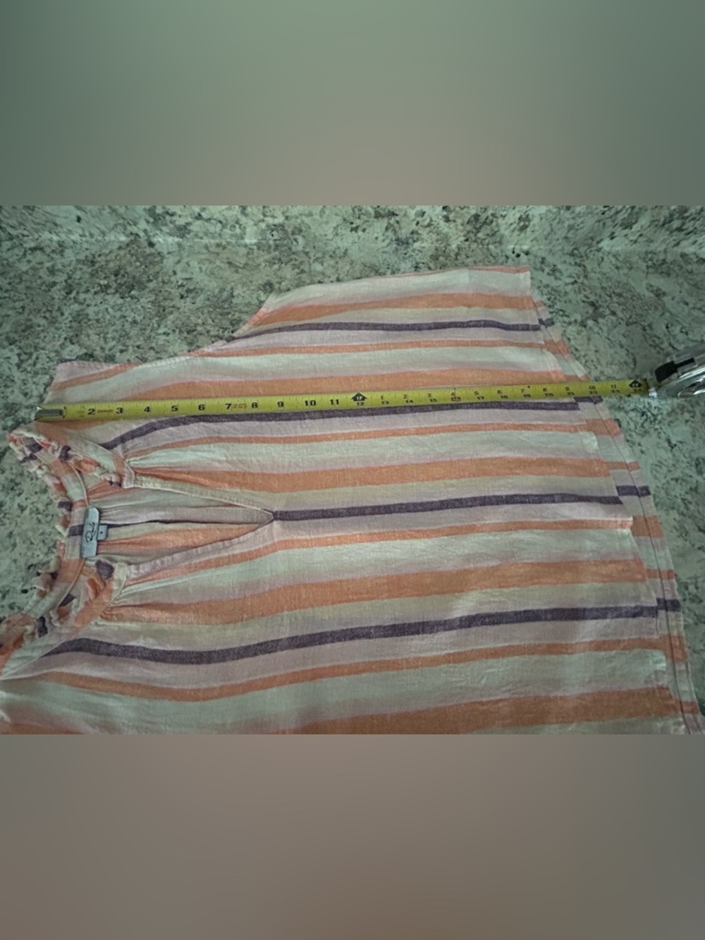 Rails Christy Luxe Linen Sleeveless Top Papaya Stripe Purple Orange Pink Size S - Picture 13 of 13